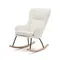 Maustin Кресло-качалка из белой овчины со стальной конструкцией и деревом бука