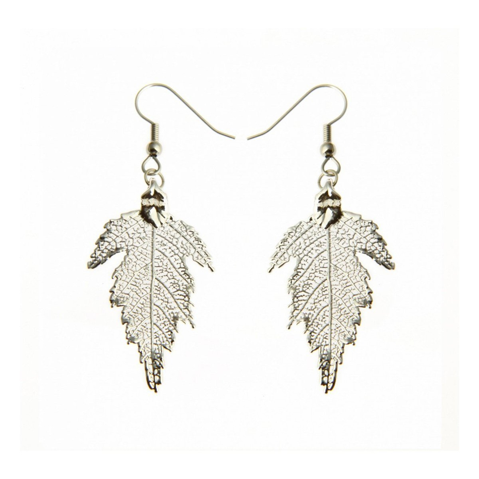 Серьги листья Ester Bijoux Шелковица LF57C-S BW