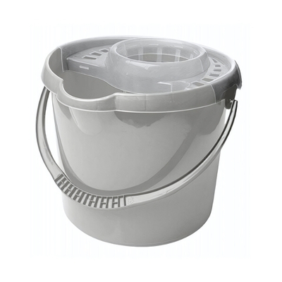Ведро "Etna" круглое с отжимом МОП 12л (серый)