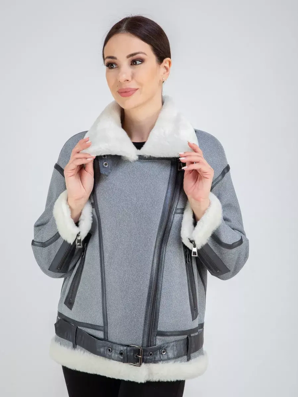 Дубленка авиатор натуральная зимняя