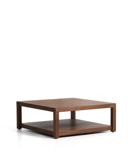 Приставной столик Norani из массива акации с отделкой шпоном акации, 90 x 90 см