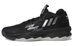 Adidas D lillard 8 Lillard 8th generation round head lace-up shock absorption, non-slip, wear-resistant, wrapping support, mid-top actual combat basketball shoes, men's black and silver