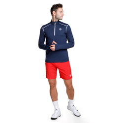 Мужское теннисное поло BIDI BADU Zac Tech Long Sleeve Men - Dark Blue