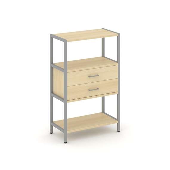 Shelf System Односекционный стеллаж трехярусный с ящиками SN.STM-312 Акация Лорка/Металл Серый 810*4