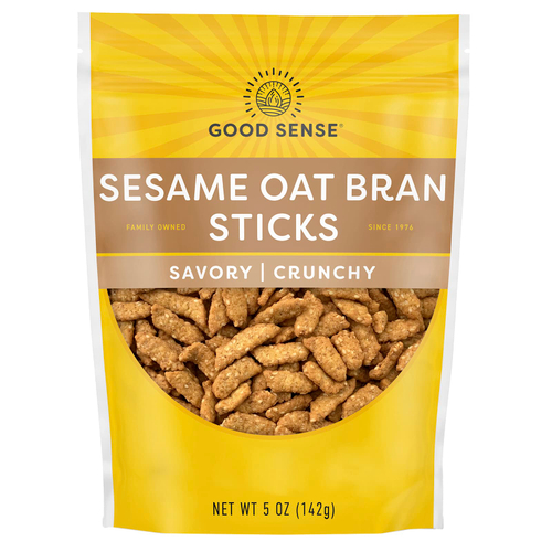 Good Sense, палочки из овсяных отрубей с кунжутом, пикантные, хрустящие, 142 г (5 унций)