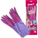 Перчатки резиновые Рози YORK (S) NEW с удлинённой манжетой ароматизированные