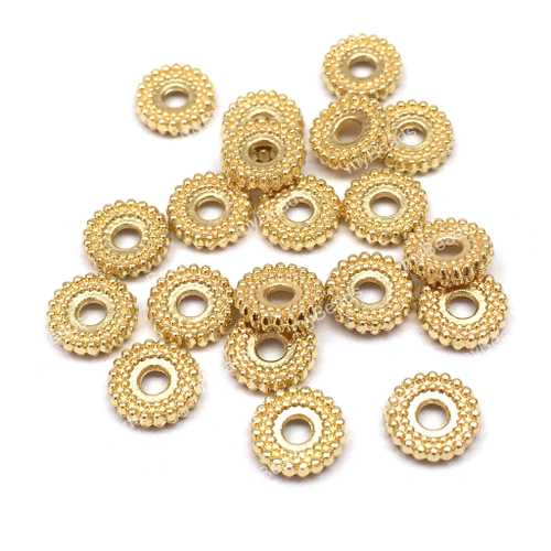 Бусины - спейсеры "Точки" 6х1 мм, позолота