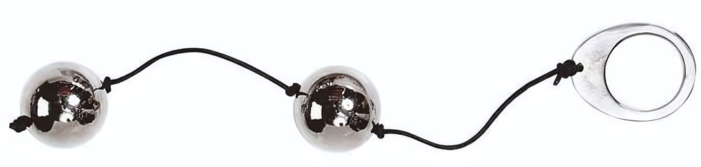 Серебристые вагинальные шарики с колечком (Цвет: серебристый)