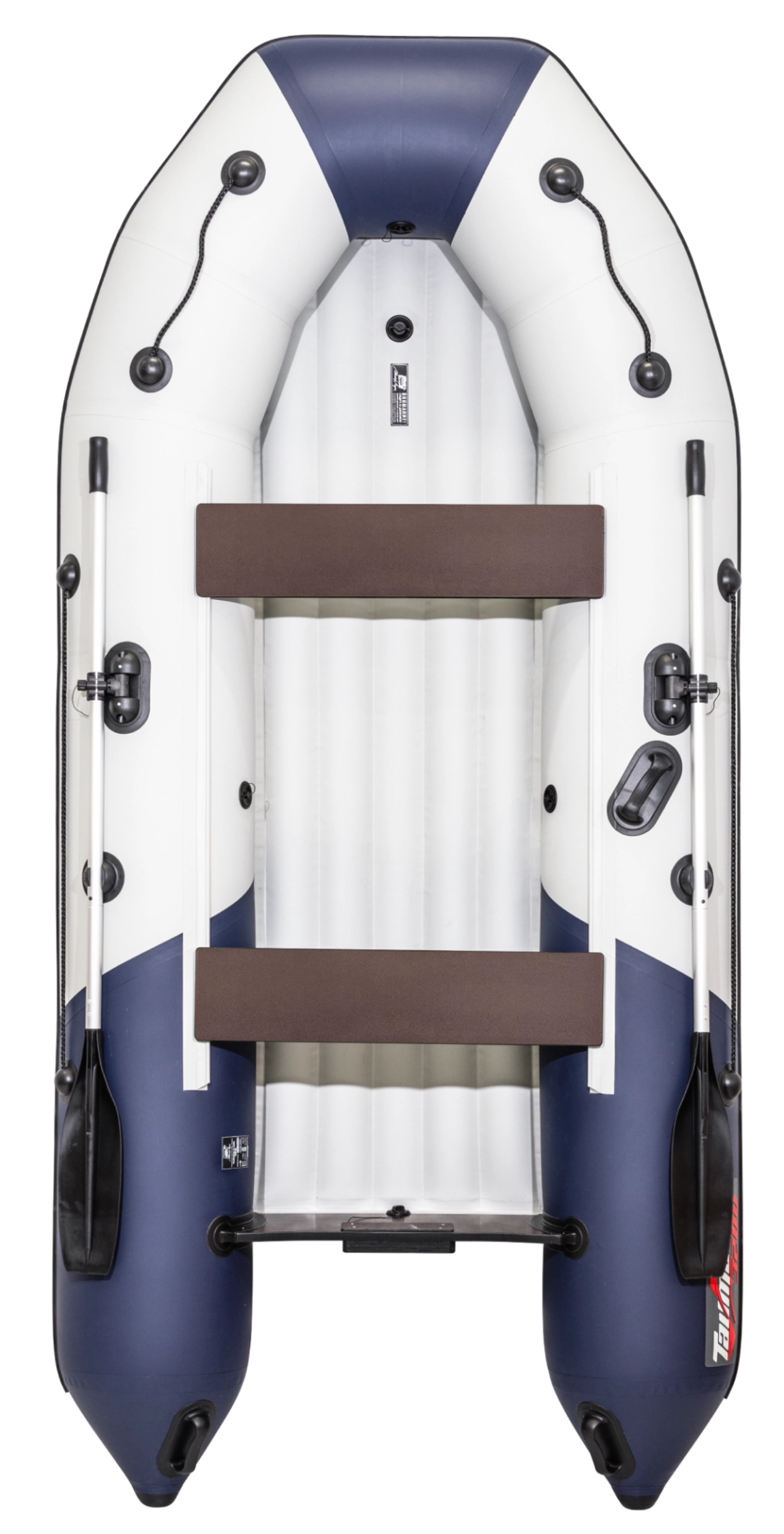 Лодка Таймень NX 3400 НДНД PRO, 3400*1600*450 мм., цвет серый - синий