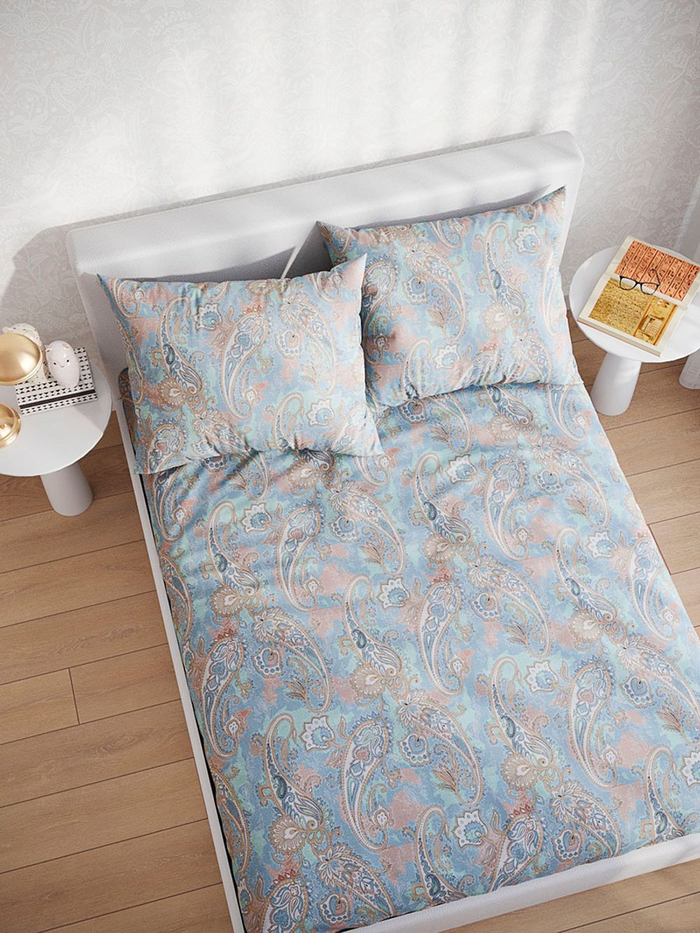 Постельное белье бязь Сказка "Люсси" 1,5-спальный на молнии Наволочка 50х70 см 1 шт Простынь на резинке 90х200 см Пододеяльник 145х215 см