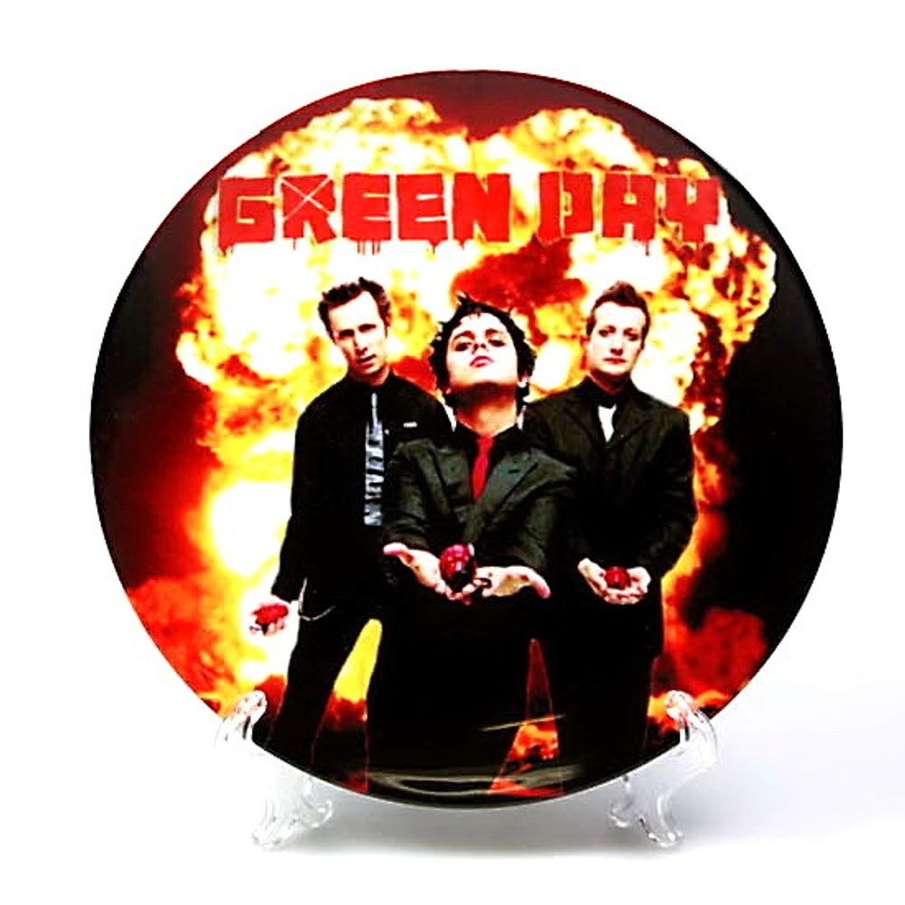 Тарелка Green Day ( Группа на фоне взрыва )