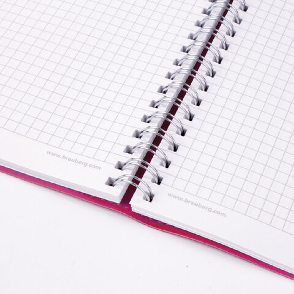 Тетрадь А5 (148x218 мм), BRAUBERG "Office PRO", гибкая, под кожу, гребень, 80 л., красная, 111042