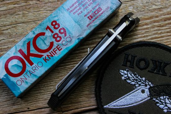 Складной нож Ontario 8798SMK Wraith Ice Series Smoke c клинком из стали 1.4116 Krupp (X50CrMoV15) рукоять ABS-пластик