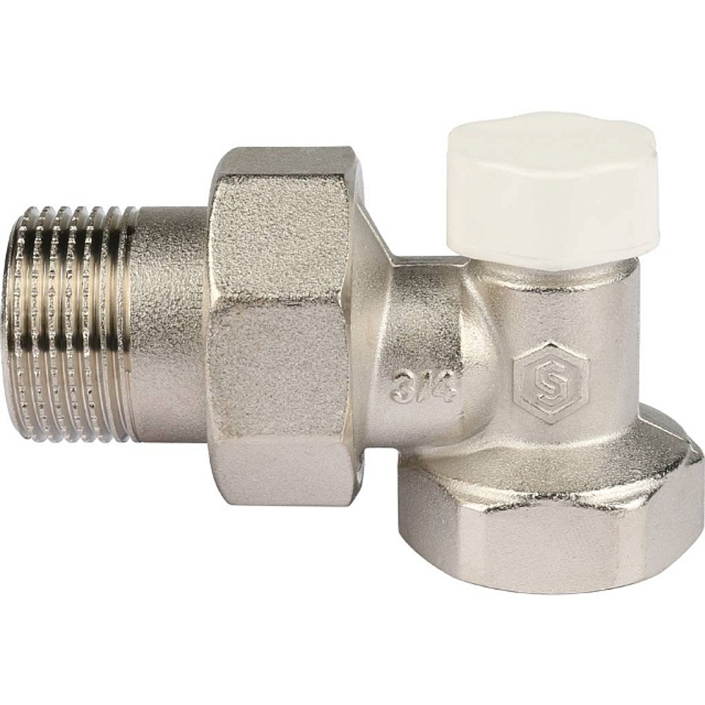 Клапан балансировочный угловой STOUT - 3/4" (ВР/НР-американка, PN10, Tmax 120°C)