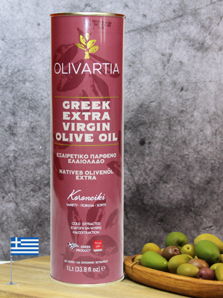 Оливковое масло Extra Virgin Olivartia Koroneiki, кислотность 0.3%, 1 л., Крит, Греция