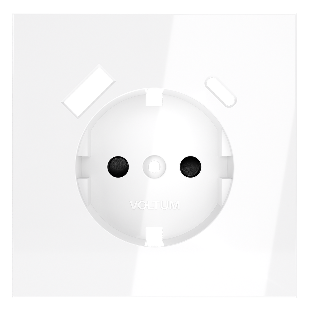 Накладка для розетки с заземлением и защитными шторками, с USB A+C, S70 (белый глянцевый)