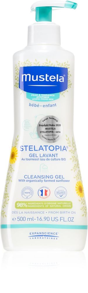 Mustela очищающее очищающее средство для детей и младенцев для сухой и атопической кожи Bébé Stelatopia