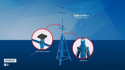 Цена на NORDBERG (N3002T) Подставка страховочная высокая, 2 т