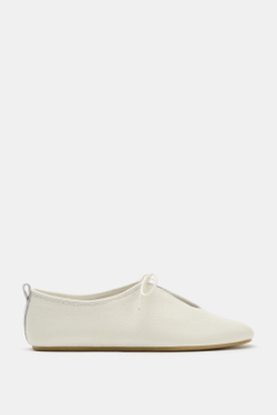 ZARA КОЖАНЫЕ БАЛЕТКИ, ЭКРЮ