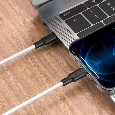Кабель Hoco X21 Plus Data Cable (Lightning) на (Type-C) 100см 3.0A силикон (белый)