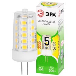 Лампа светодиодная ЭРА GREEN LINE LED G4-JC-5W-830-12V GL 5Вт капсула 12В теплый белый свет G4 | Лампы cветодиодные Капсульные (G4, G9)