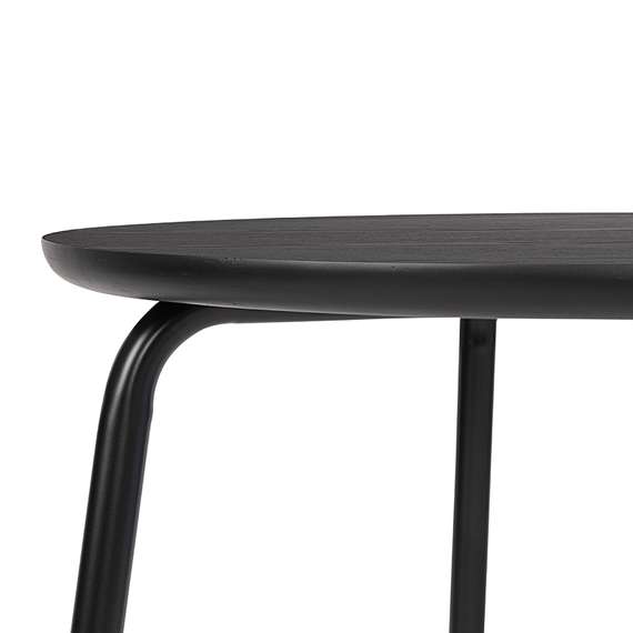 Стол обеденный Round, D90 см, черный шпон ясеня