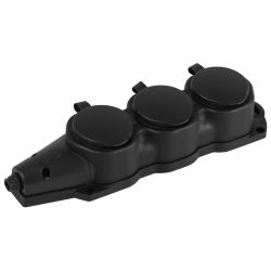 Колодка ЭРА KX-3e-B-IP44 каучуковая с заземлением 3 розетки 16A IP44 черная | Электротовары