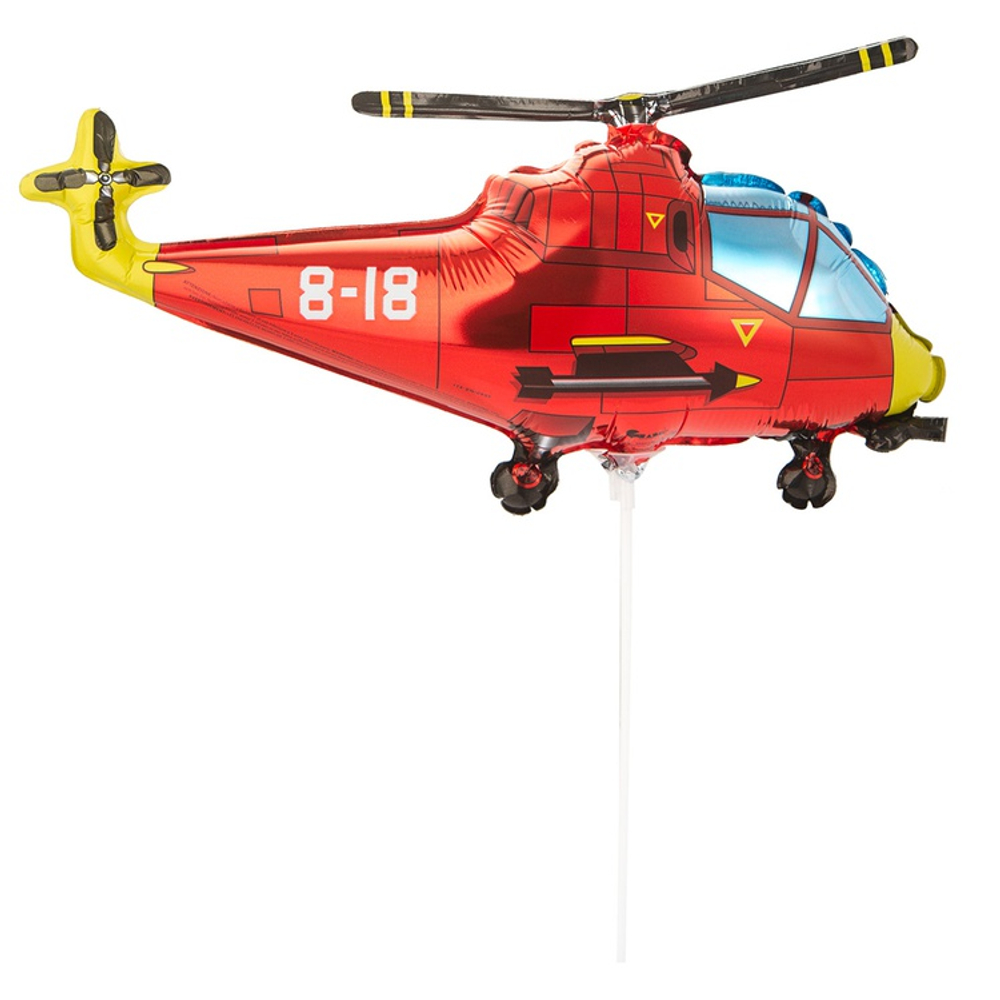 Шар Фольгированный Вертолет красный (Красный)