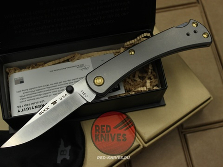 Нож Buck 110 Slim Pro TRX Titanium (Legacy Collection 2023) - серый титан