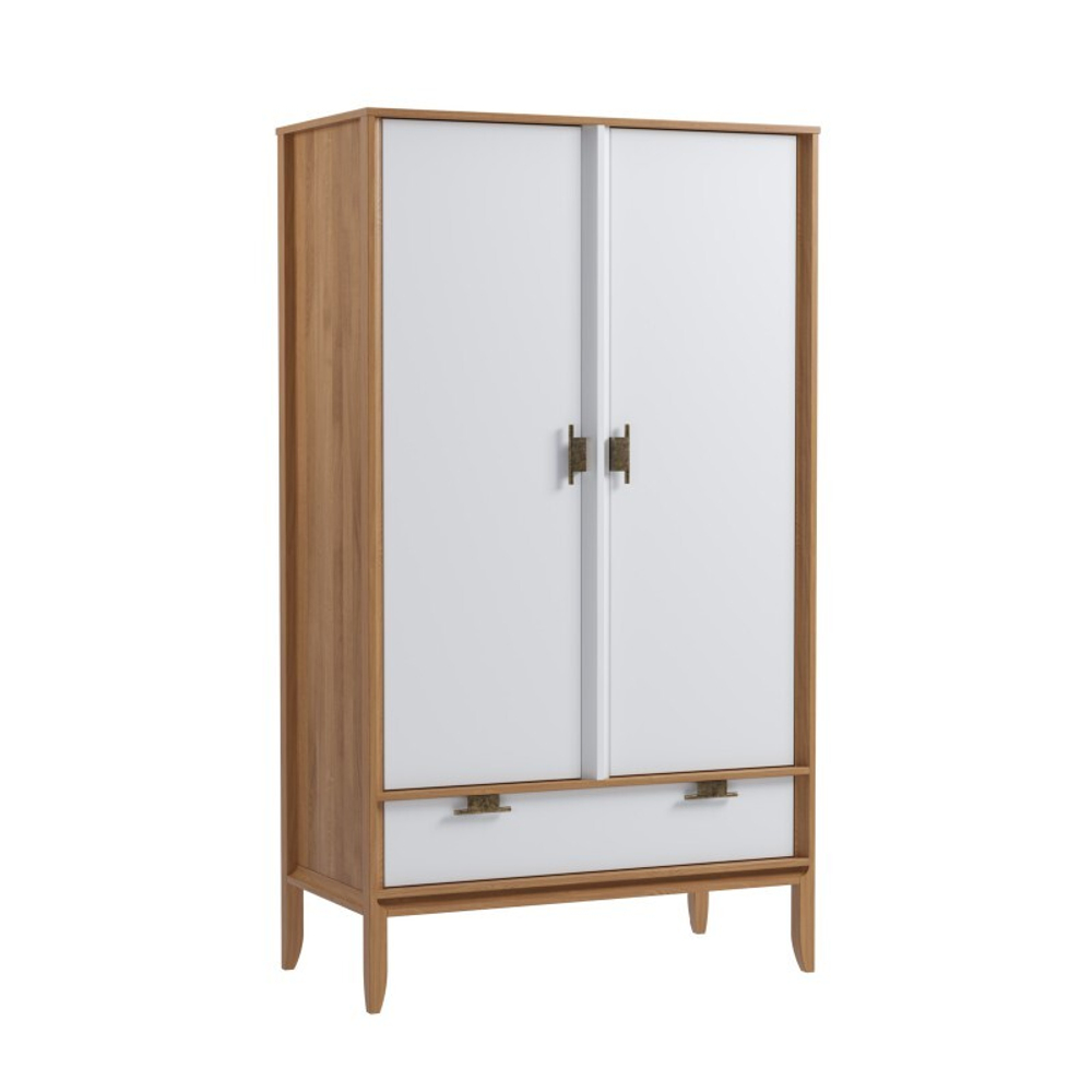 Шкаф 2х дверный «Бридж» браун/белый лак