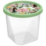 Контейнер для продуктов круглый 1,75л с декором (зеленый)