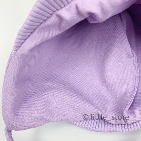 Шапочка из футера с начесом "Simple" Лаванда