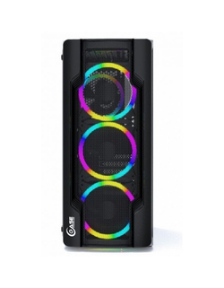 Powercase CMIXB-L4 Корпус Mistral X4 Mesh LED, Tempered Glass, 4x 120mm fan, чёрный, ATX  (CMIXB-L4)