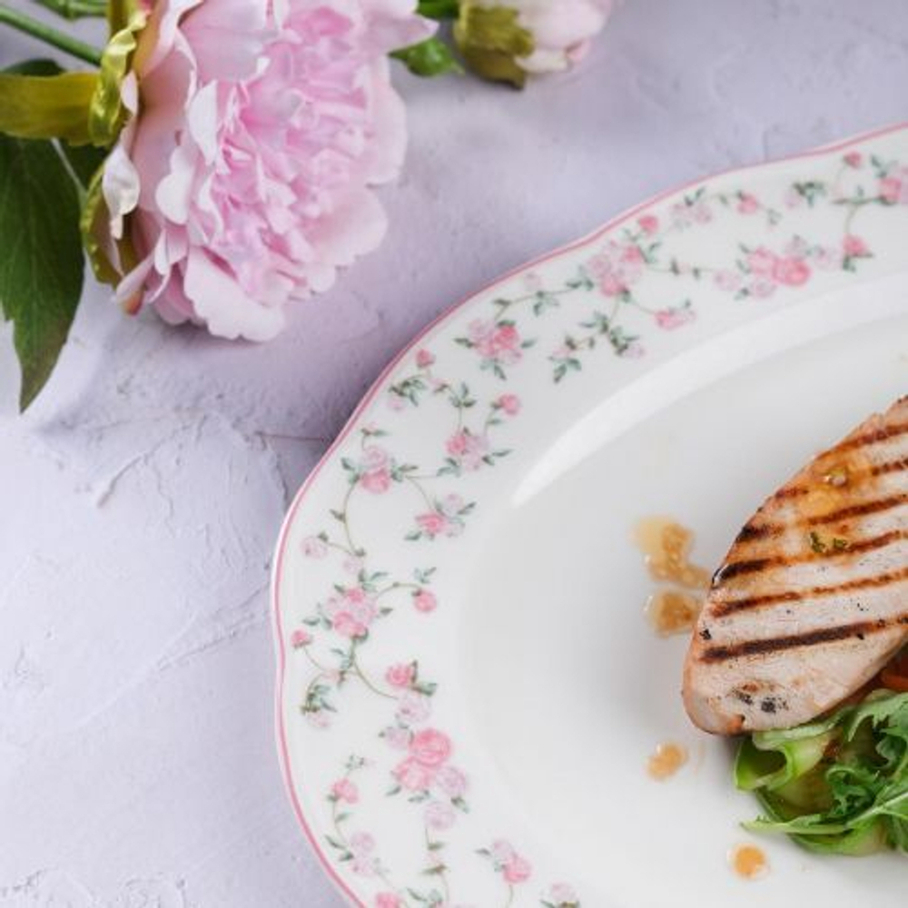 Блюдо овальное 34 cм,фарфор "NOBLE" серия "Retro Ritz-La Vie En Rose"