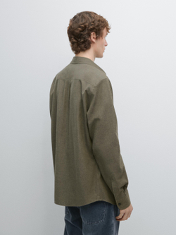 Massimo Dutti Меланжевая рубашка классического кроя, зеленый