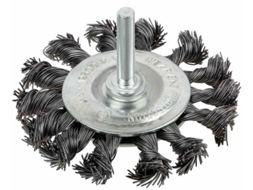 Корщетка дисковая прямая со шпилькой стальная волнистая проволока 75мм