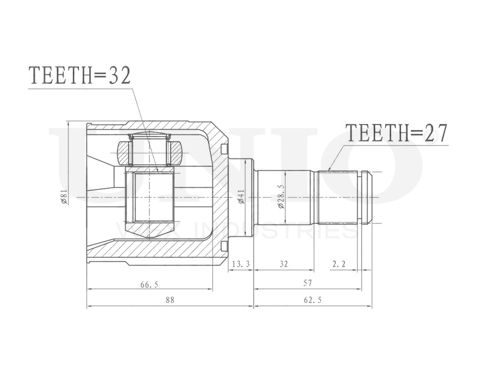 ШРУС внутренний UNIO CVJ-30122