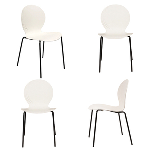 Комплект из 4-х стульев Wave белый с черными ножками