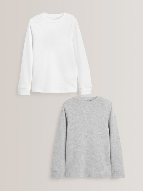 Лонгслив с термо-эффектом для мальчика Next 318-172, 2 шт., Белый, Серый