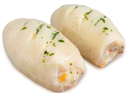 Кальмар фарширован по-домашнему ассорти