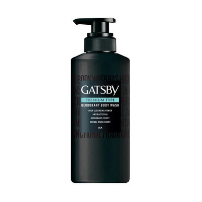 Mandom Мужское жидкое мыло "Gatsby Premium Type" для глубокого очищения, нейтрализации неприятного запаха с антибактериальным эффектом (аромат трав и мускуса) 380 мл