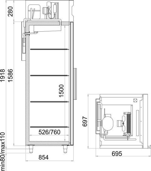 Холодильный шкаф Polair CM107-S