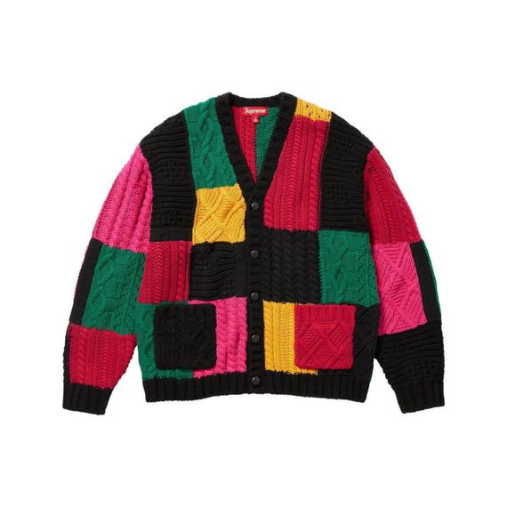 Supreme FW23 WEEK3 PATCHWORK CABLE KNIT CARDIGAN