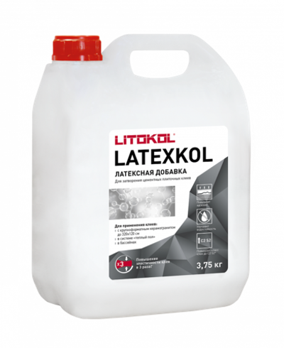 Латексная добавка для клея LATEXKOL - м. 3,75 кг, Litokol, Италия