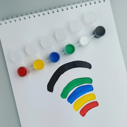 Краски акриловые 3мл*6 цветов в спайке (арт. K099) морозостойкие