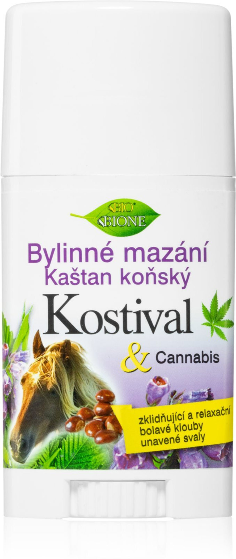 Bione Cosmetics Cannabis Kostival - стик бальзам для расслабляющего массажа /   45  ml  / GTIN 8595061618865