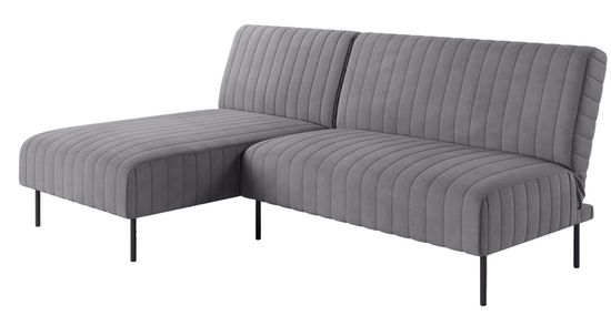 Baccara диван-кровать с шезлонгом, без подлокотников, бархат цвет серый 03