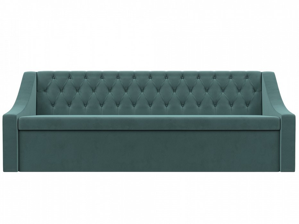 Диван кухонный прямой Мерлин, Бирюзовый, Велюр, 101127