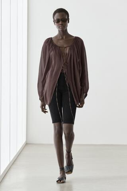 Massimo Dutti Рубашка с длиными рукавами, коричневый