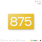 Номер на дверь 875, табличка на дверь для офиса, квартиры, кабинета, аудитории, склада, желтая 120х70 мм, Айдентика Технолоджи